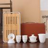 Zhi Shi Mutton Fat Jade White Porcelain Gaiwan Tea Set