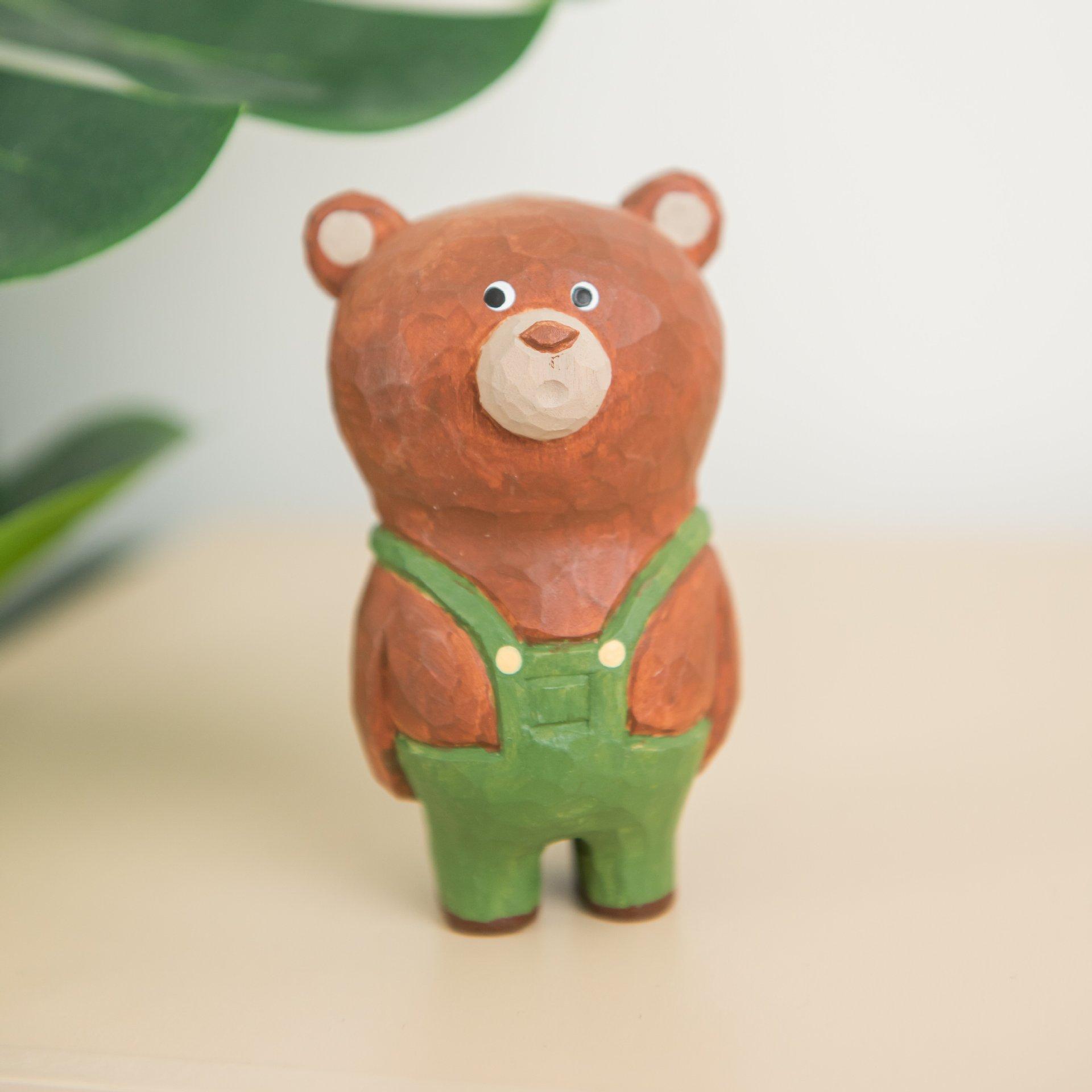 

Изделия из дерева ручной работы, резная фигурка медведя, настольный декор, мотивативное украшение в виде медведя, креативный маленький подарок, оптовая продажа резьбы по дереву