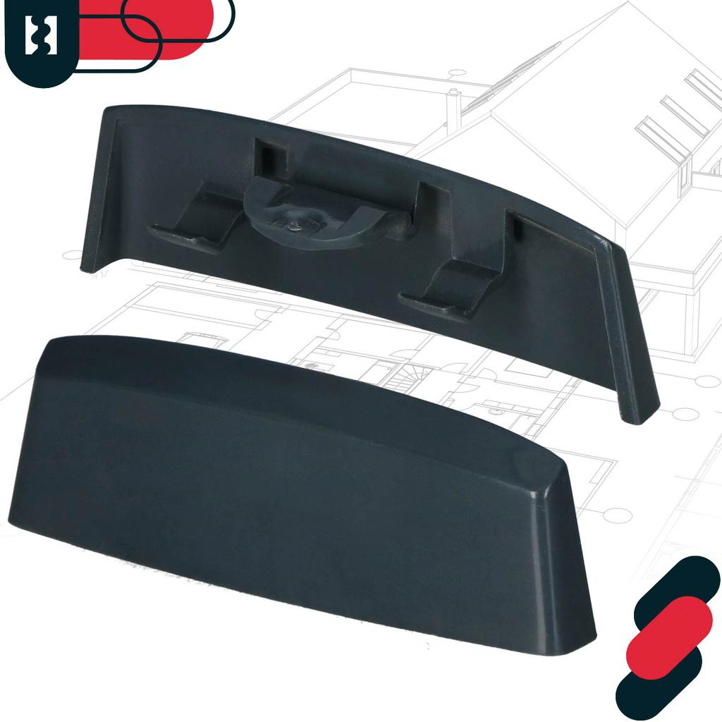 Drainage Cap For Pvc Windows, Anthracite Cover, 36 Mm, Set Of 10