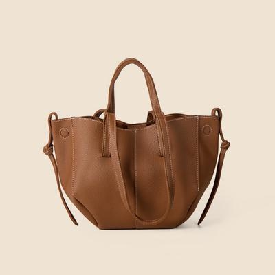 Commuter Large Capacity Handbag Pu Soft Leather Lychee Grain Niche Tote Bag Senior Sense Female All-in-one Shoulder Underarm Bag