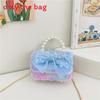 Cute Bow Doll Princess Decoration Children Plush Chain Shoulder Bag For Daily