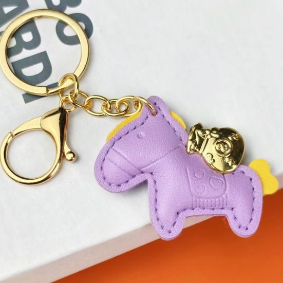 Pferd Taschenanhänger Kompakter Mini Schlüsselanhänger Handgefertigt Kunstleder Pferdeanhänger Handtaschen Geldbörsen Rucksäcke Taschenzubehör