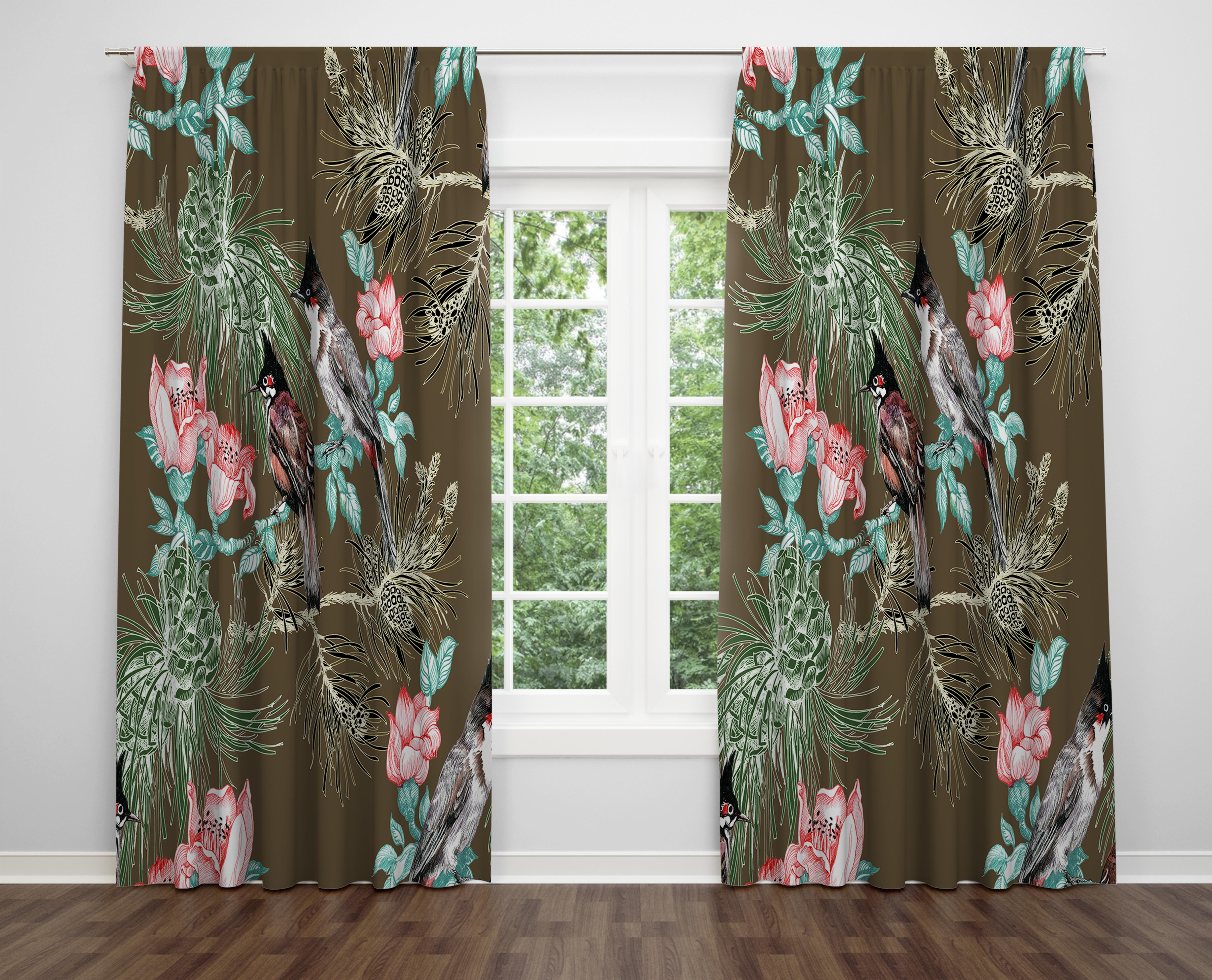 

Декоративний дизайн, високоякісна бавовняна тканина, ви можете вибрати одну або подвійну фіранку з крила 1 piece різнокольоровий