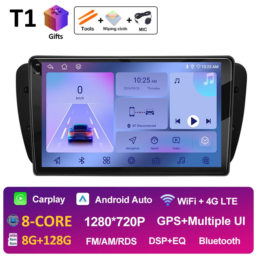 For Seat Ibiza MK4 6J 2008 2009 2010 2011 2012 - 2015 Navigation GPS Autoradio DSP Stereo Android OS QLED IPS Screen Accessories