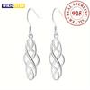 Stylish 925 Sterling Silver Delicate Cross-Shaped Openwork Earrings for Women, Elegant Wedding Accessories