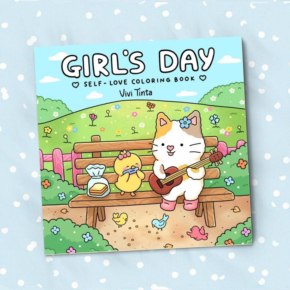 Stress Relief Coloring Book Girl Moments Paperback Montessori Drawing Toy for Adults And Teens