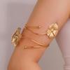 Hot Sale Flower Open Arm Bracelet Geometric Light Luxury Niche High-end Bracelet Fashion Arm Ring Non-fading Bracelet