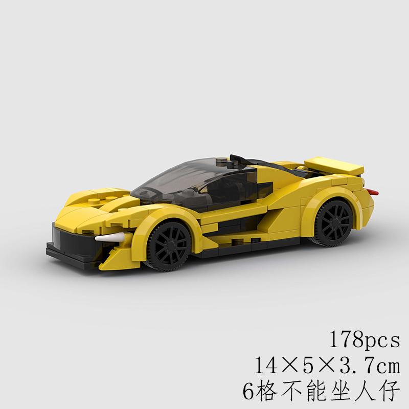 MOC Pickup Car Model Building Blocks GT RS6 Super Race Speed Racing Sports Police Vehicle Technical Racing Brick Christmas Gif