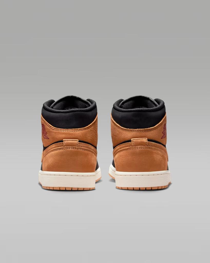 HV4091-002 Nike Air Jordan 1 Mid SE Black Varsity Red Sail Flax (Men's)