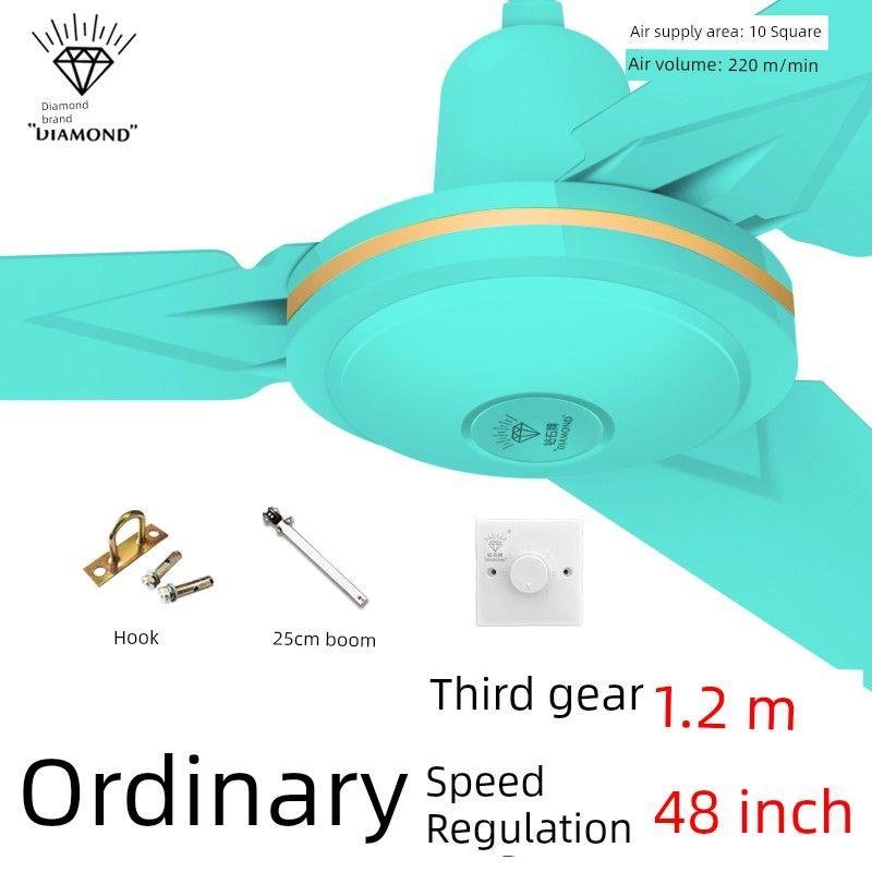 Diamond Brand Ceiling Fan Large Wind Fan Electric Fan Three-Leaf For Home Living Room Industrial Hanging Top Large Ceiling Fan Fan Green 48inch Ceiling Fan +3 Speeds