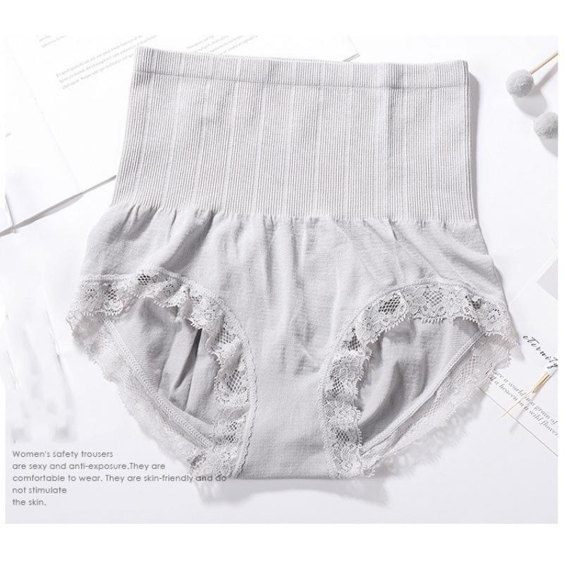 High-waisted Briefs Lace Trim Briefs Tummy Control Underwear