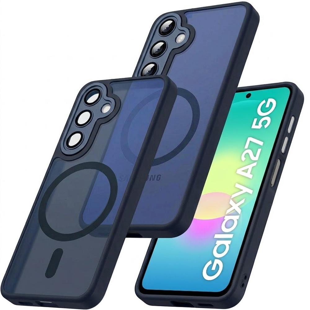 Smoke Case for Samsung Galaxy A27 5G, Matte Case, for MagSafe, Blue Frame