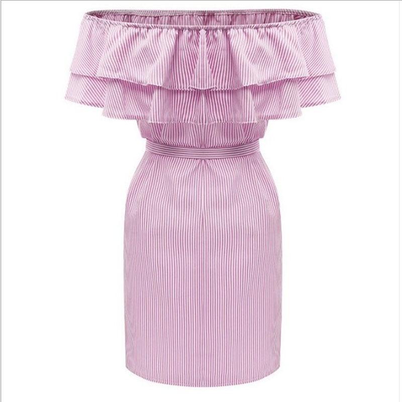 Premium Quality Women's Fashion Summer Casual Beach Mini Dress With Ruffle Off Shoulder Design