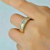 Huitan Shiny Cubic Zirconia Rings for Women Simple Stylish Gorgeous Finger Accessories Exquisite Elegant Chic Engagement Jewelry