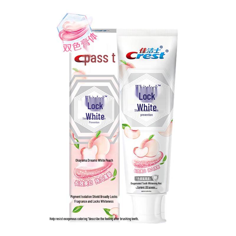 Crest Dual Color Lock White Peach Toothpaste