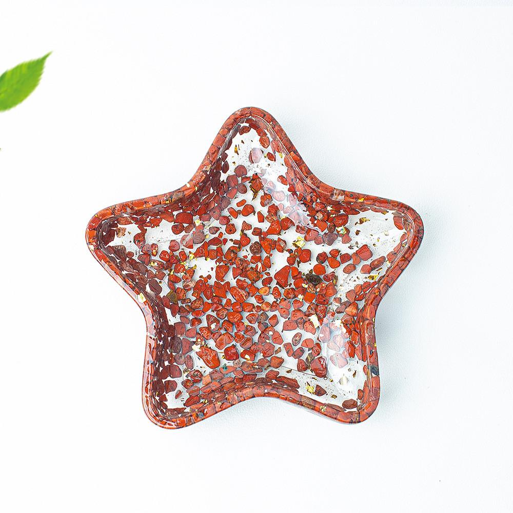 Crystal Gemstone Star Shape Storage Box With Geometric Design For Home Decor And Gifts