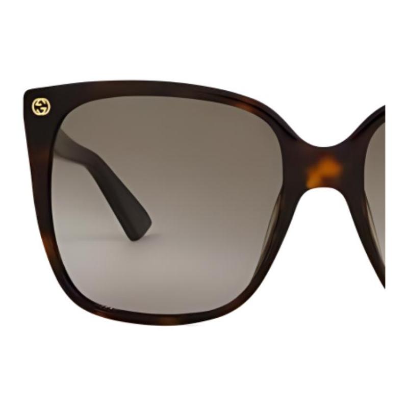 GUCCI Logo Logo Irregular Sunglasses Women's Tortoiseshell