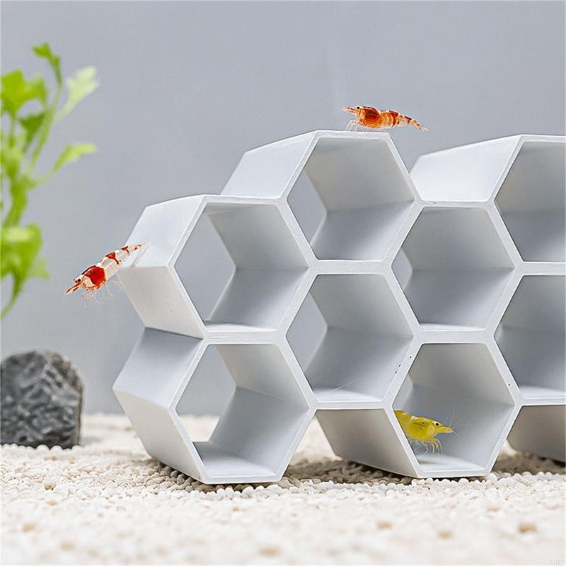 Ten Opening Fish Refuge Cave for Shy Small Species, Plastic Shelter Block for Plecos Cory Rest Spots 55KF