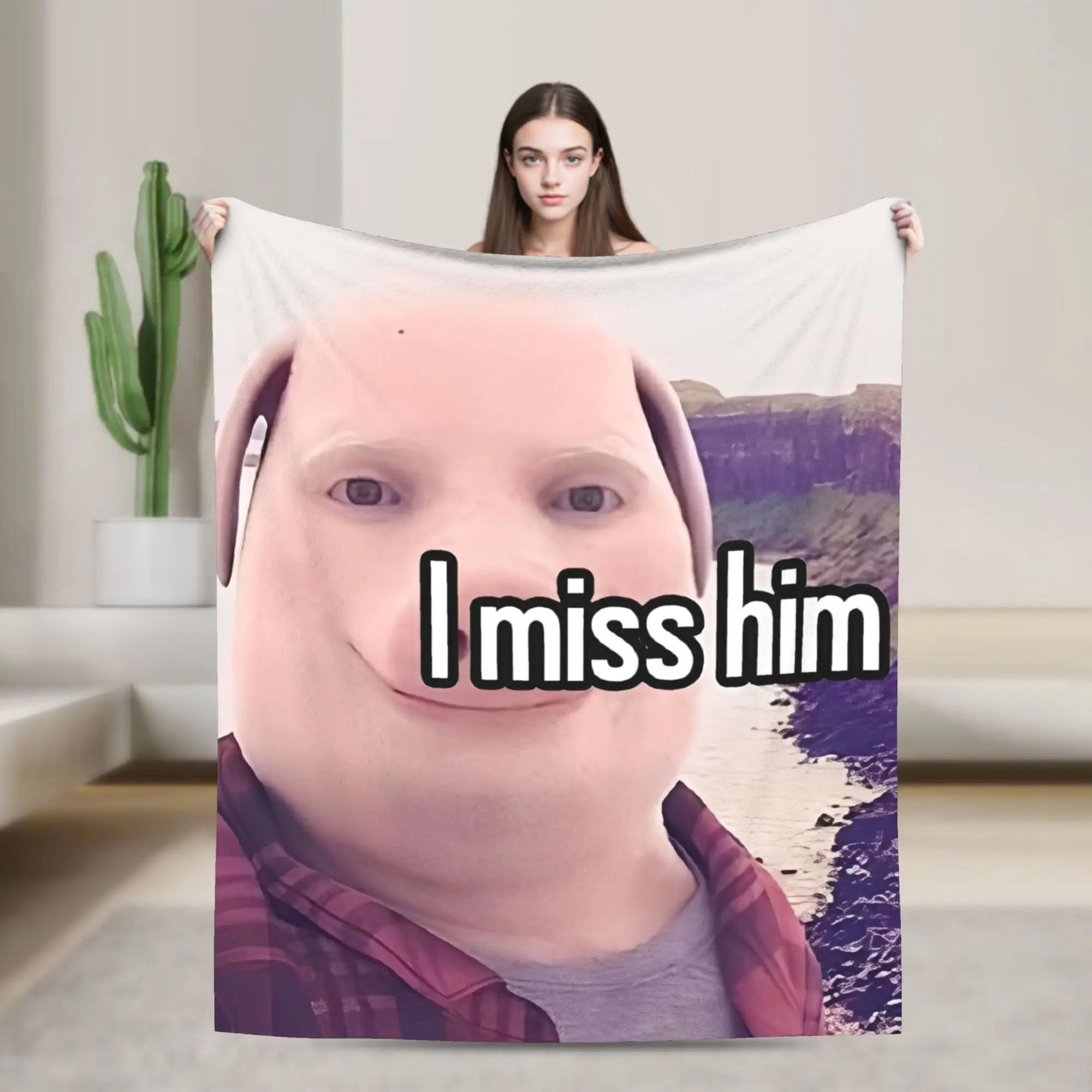 Super Soft Funny Print Throw Blanket for Bedding Travel Outdoor Use John Pork Is Calling 75x90cm28x35in