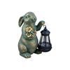 Pleasant Sun Powered Rabbit Figure Moisture Proof Resin Accent For Outdoor Passage Seasonal Home Enhancement