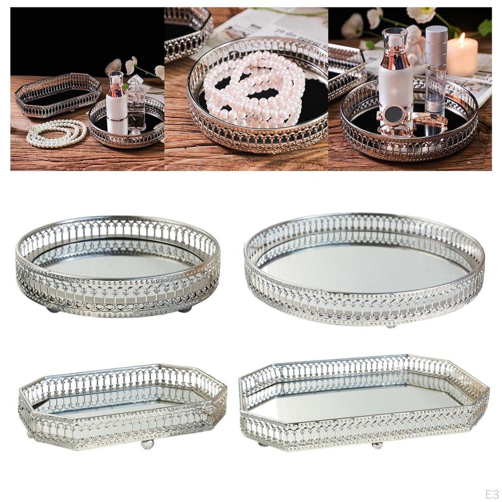 Cosmetic Organizer Tray for Jewelry and Perfume on Dressing Table
