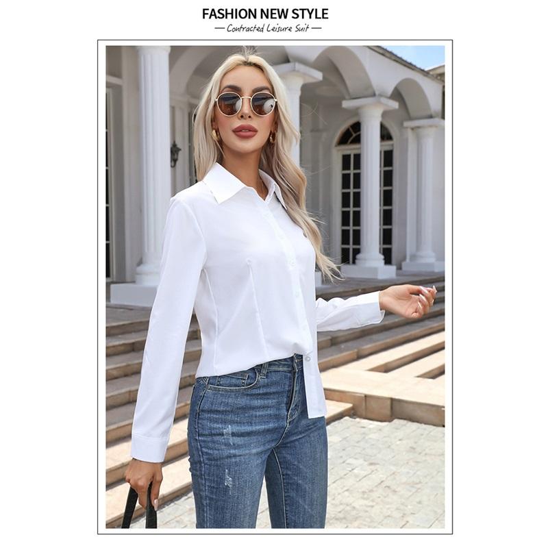 Women's Long Sleeved Shirt Office Work Shirt Casual Top