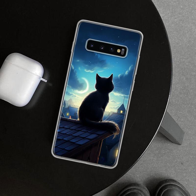 Anime Cat Rain Animal Phone Case Cover for Samsung Galaxy S26 S25 Edge S24 S23 Ultra S22 Plus S21 FE S20 + Art Customized Fundas