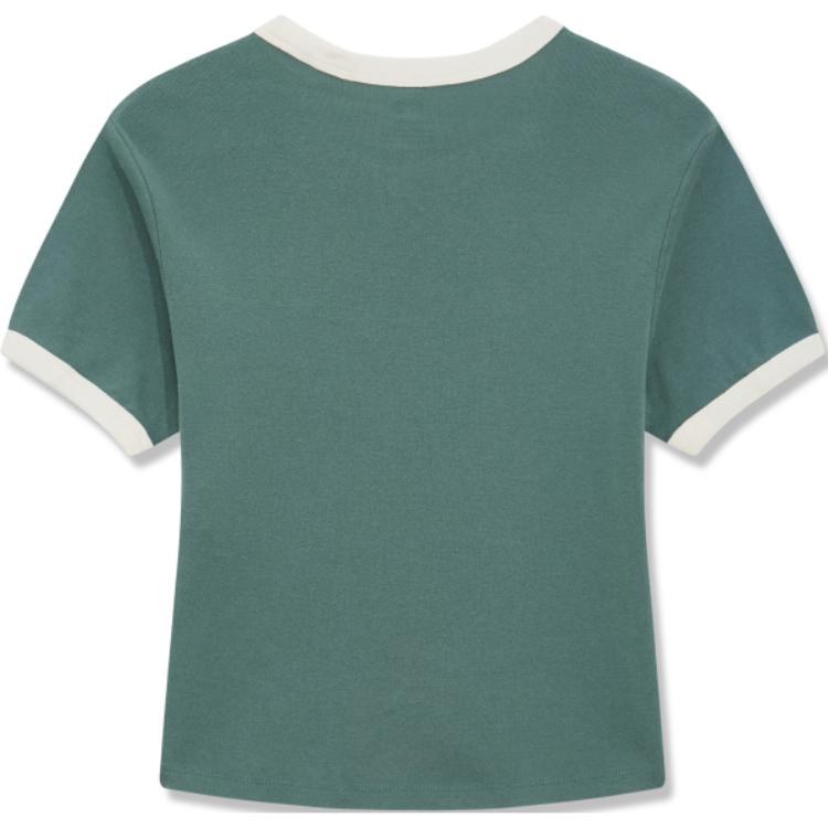 Levis Color Block Round Neck Short Sleeve Casual T-Shirt Women T-Shirts Green A3523-0064