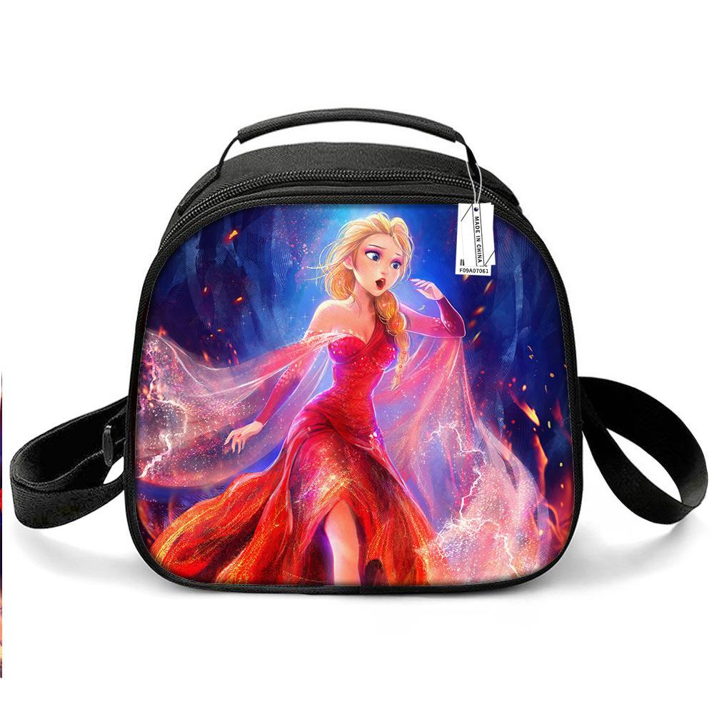 Princess Elsa Cartoon Cute Lightweight Small Meal Bag Elementary School Lunch Box Bento Bag Student Lunch Box