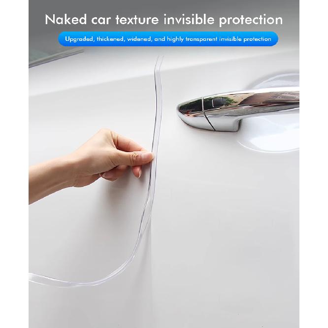5M Car Door Edge Guard Trim Moulding Strip Rubber Anti Scratch Universal U Type Transparent Seal Protector Styling Adhesive Interior Mirrors 6