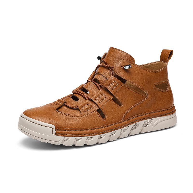 Men s 2026 Summer Roman Style Woven Sandals - Casual and Breathable Mid-Top Design 46