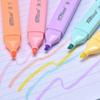 6 Pcs/set Flat Shape Pale Color Highlighter Fluorescent Pen Art Markers Gift Stationery Highlighter Kit Pastel Highlighters