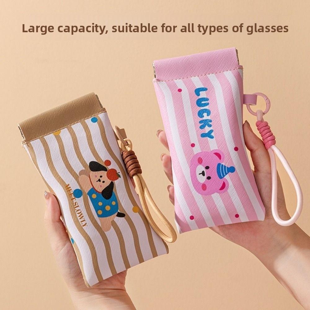 2Pcs Dustproof Self-closing Glasses Storage Bag Cartoon Sunglasses Protective Cover  Travel