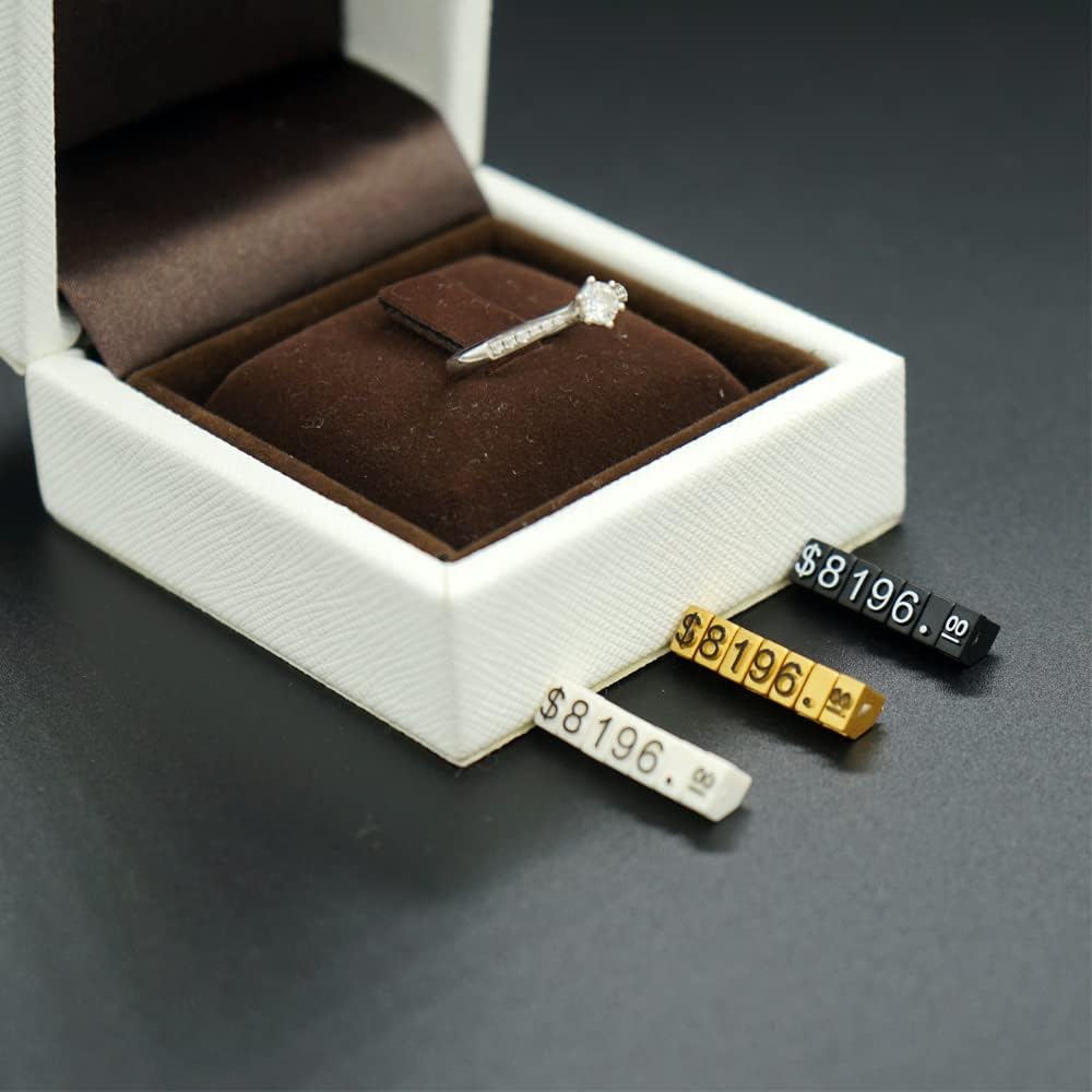 Mollytek 10 Sets Price Display Cube Adjustable Price Tag for Jewelry Price Display Counter Stand Number Letter Dollar Price Block Kit for Retail Shop