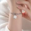Cazador Four-leaf Clover Charm Love Knot Snake Chain Bracelet Stainless Steel Bracelets for Women Jewelry Valentine's Day Gift