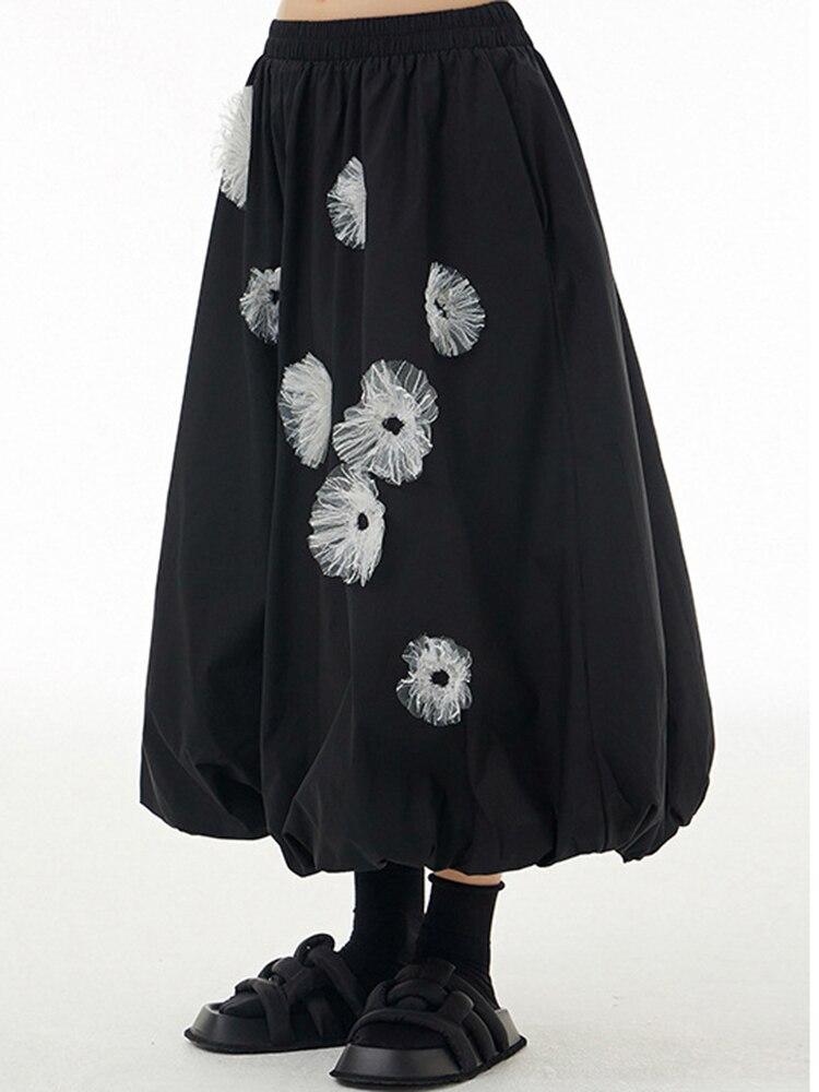 Xitao Solid Color Loose A-line Skirt SMH1450