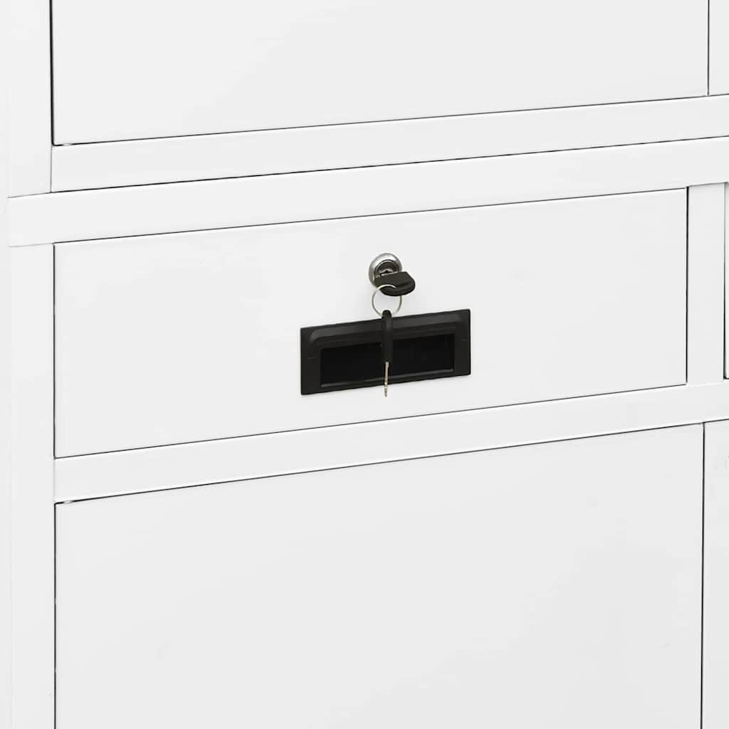 Office Filing Cabinet White 90 x 40 x 180 cm Steel