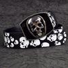 Pu Leather Goth Style Belt Rhinestone Halloween Skeleton Waistband  Belt Accessories