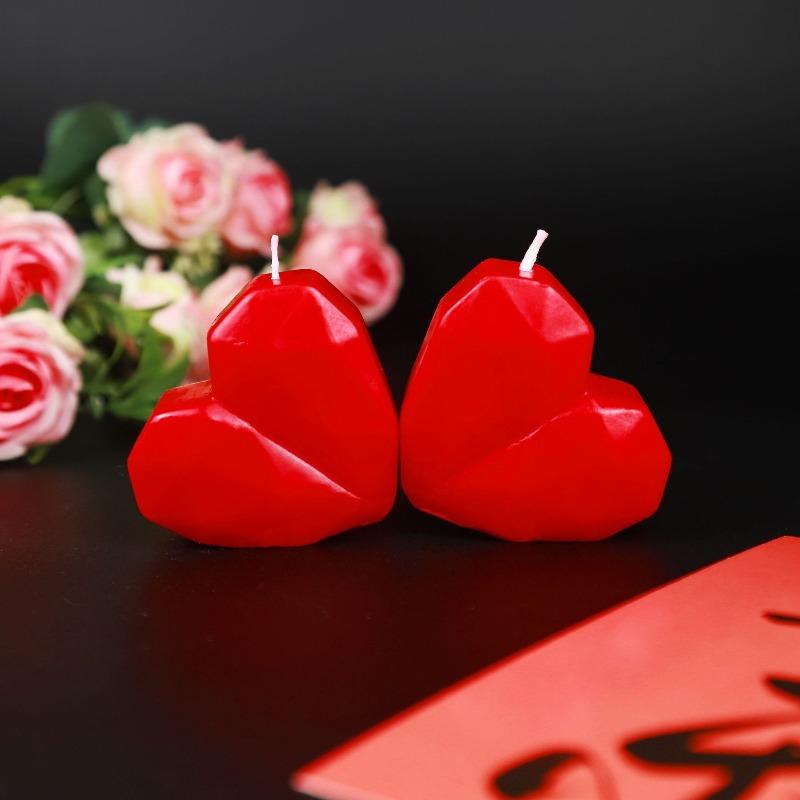 Heart-shaped Love Candles 3D Handmade Aromatherapy Candle Ornament Valentine's Day Gift Wedding Souvenirs Home Decoration