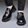 FashionFashion Large Size Thick Sole Male Loafers Designer New Retro Metal Decoration Men's Dress Shoes Casual Leather Man Shoes