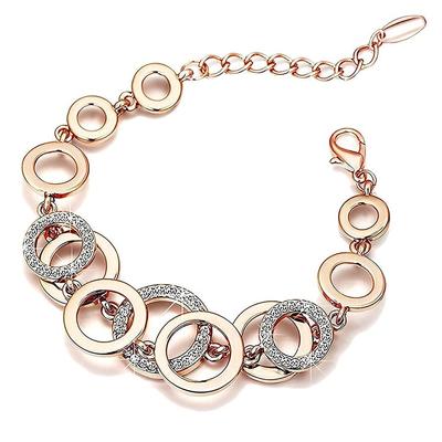 AAA Crystal 18k Rose Gold Stylish Bracelete for Women and Girls