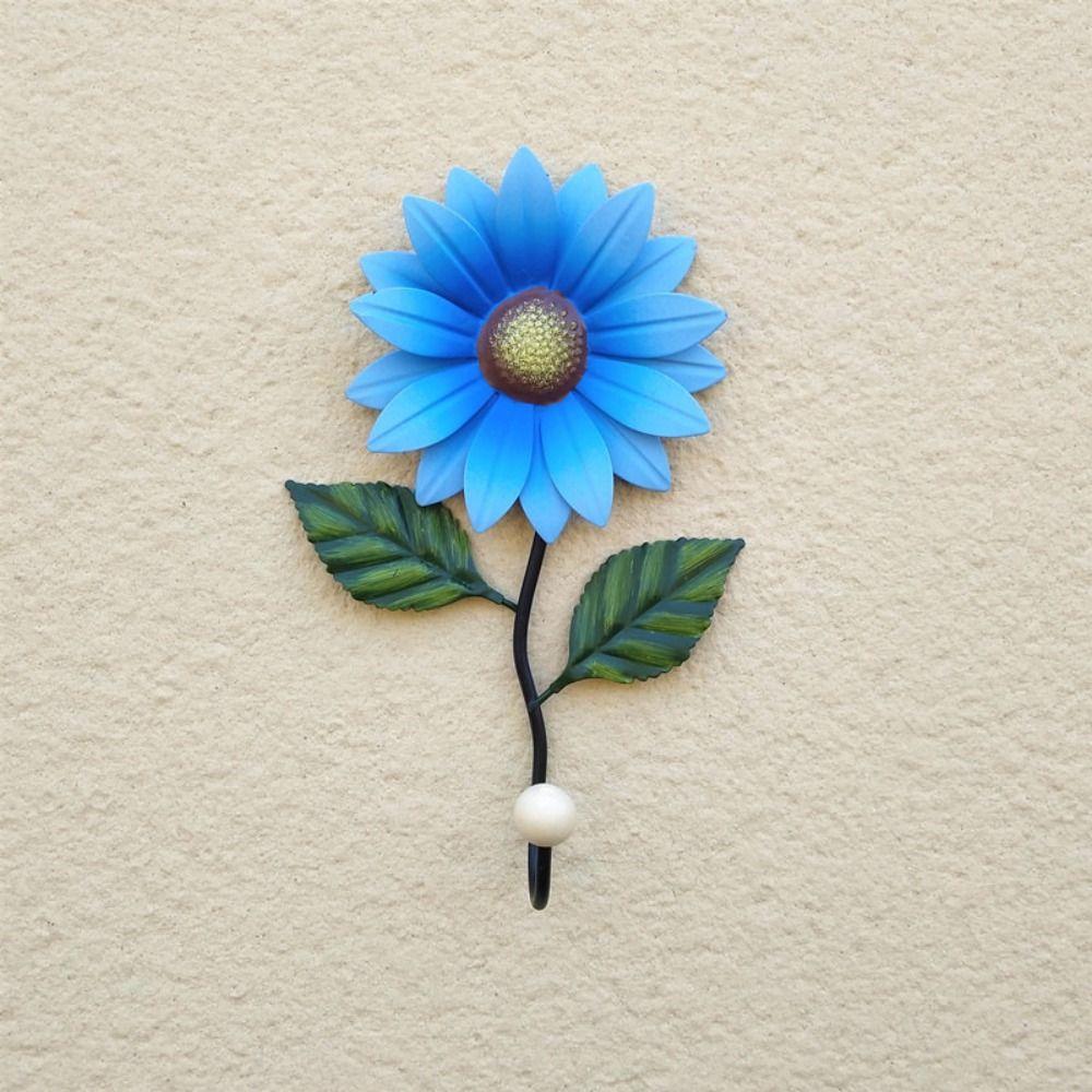 Iron Art Daisy Key Hook Wall Mounted Over Door Hanger Storage Wall Hook  Clothing