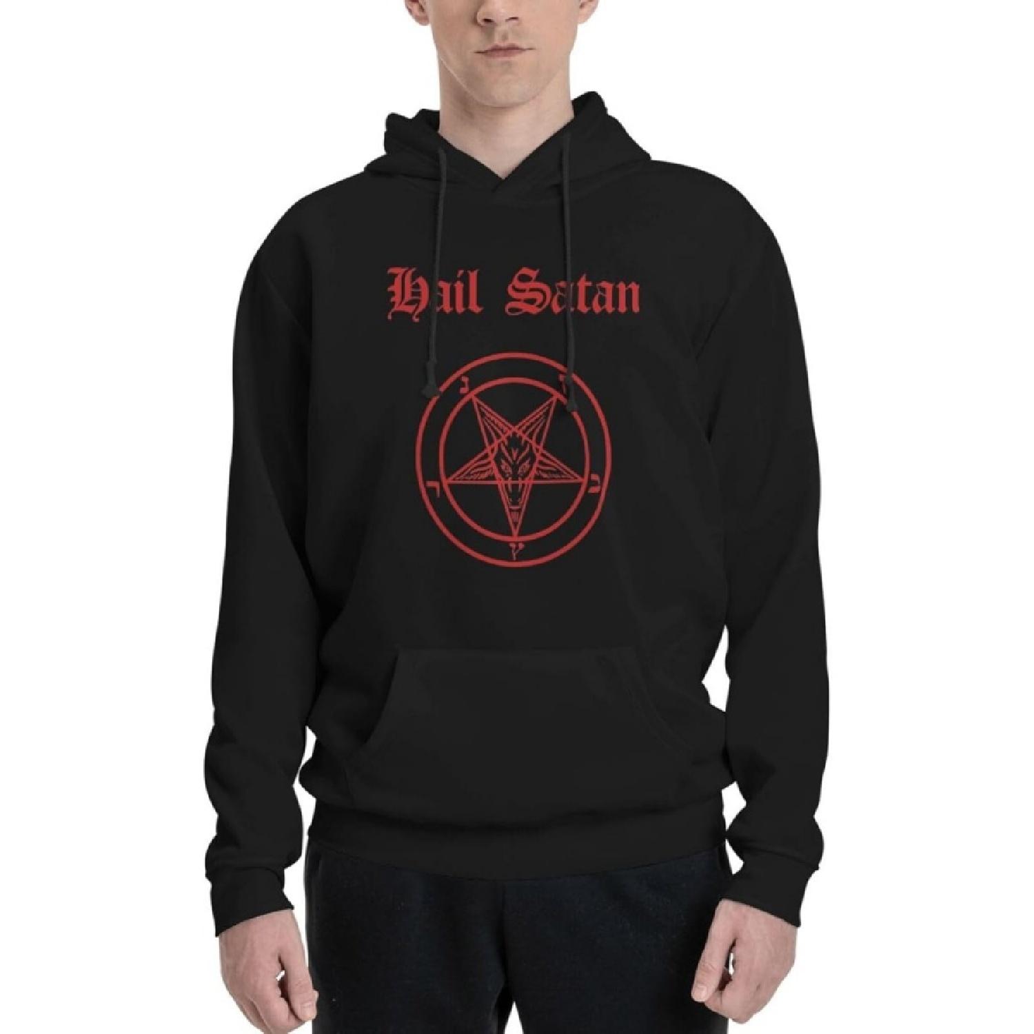 

Hail Satan Satanic Pentagram Hoodies for Men s Hooded Sweatshirt Black XXXXXL різнокольоровий
