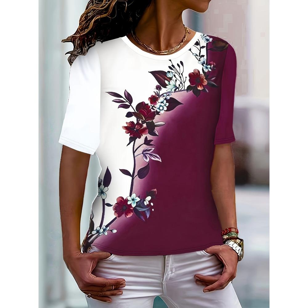 Sommer Gänseblümchen Blume Floral 3D Druck T-Shirts Damen Streetwear Lässig Kurzarm T-Shirt Rundhals T-Shirts Oberteile Damenbekleidung