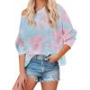 Top da Donna Tie-dye Stampati Sfumati a Manica Lunga Girocollo T-shirt Quotidiana