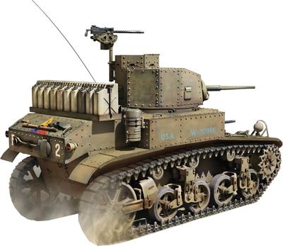 MiniArt 1/35 US M3 Stuart Light Tank Early Production Type Plastic Model Kit MA35425