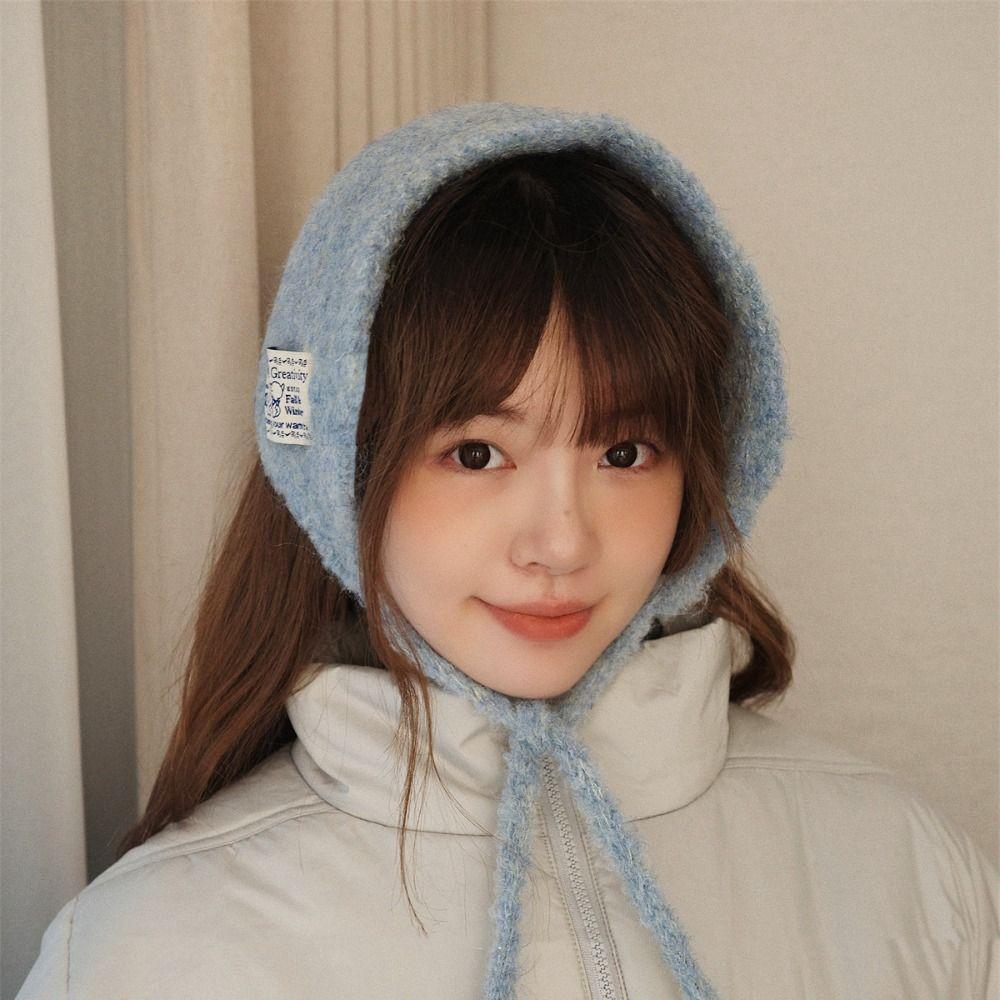Korean Style Knitted Ear Covers Thicken Warm Earlaps Personality Wool Strappy Earmuffs Casual Wear