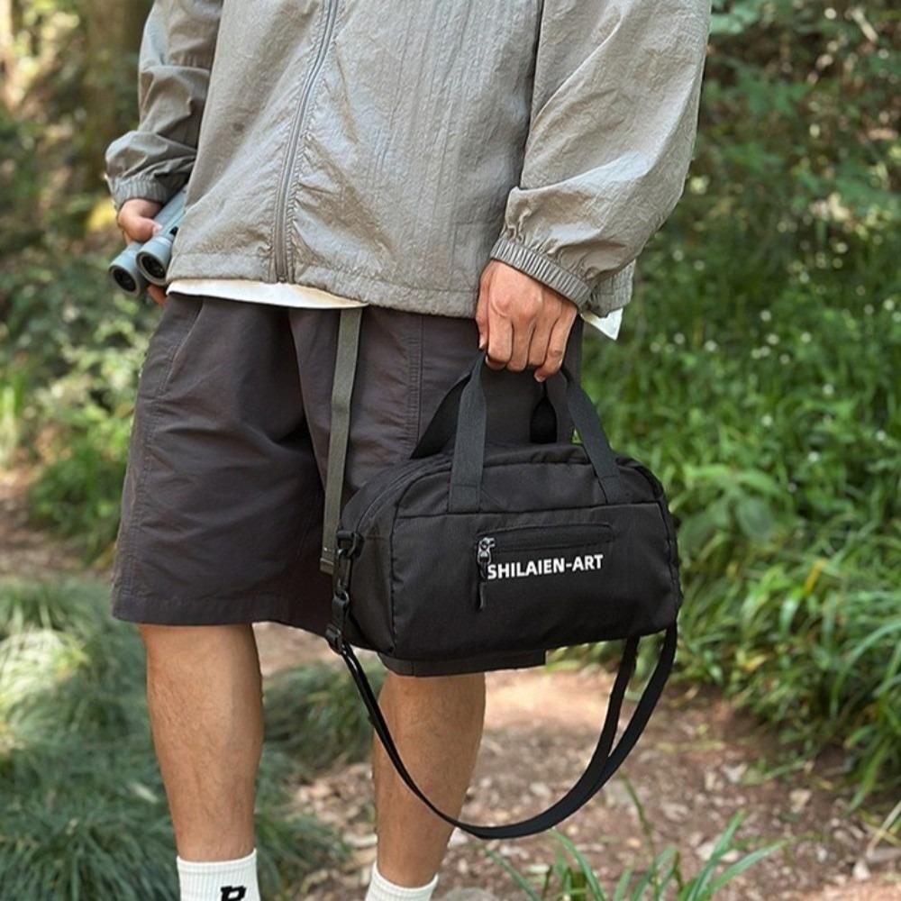 

Solid Color Travel Crossbody Bag Polyester Messenger Bag Versatile Single Shoulder Bag Men Women чорний