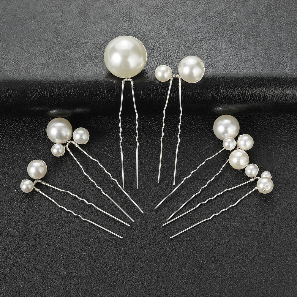 6PCS Rhinestones U-shaped Hair Pins Little Simple Bride Wedding Hair Pins Bridal Hair Piece Wedding Hair Accessories for Women