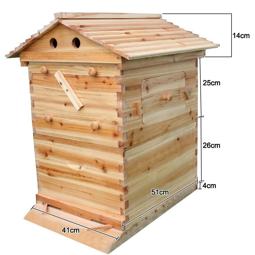 Premium Fir Wood Beekeeping Kit: Waxed, Self-Draining Beehive with Honey Flow Comb, Individually Packaged.